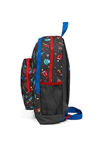 Coral High Kids Gri Uzay Desenli Dört Bölmeli Okul Sırt Çantası 23469