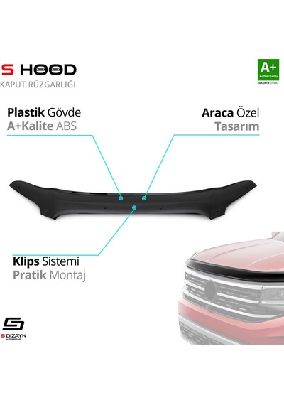 S-dizayn Ford Transit Abs Plastik Kaput Rüzgarlığı 2019 Üzeri A+kalite