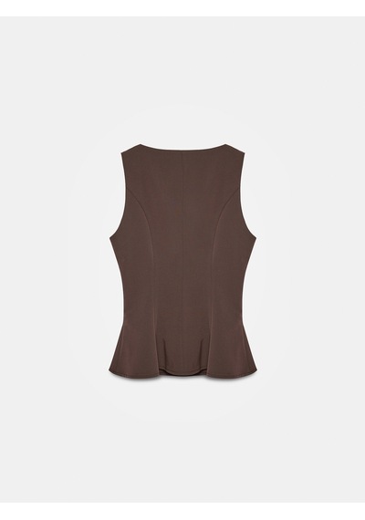 Dilvin 50544 Korse Peplum Bluz-kahve