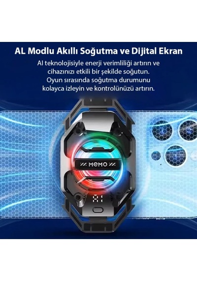Coofbe Göstergeli Rgb Işıklı Kablolu Soğutma Levhalı Ultra Hızlı Telefon Soğutucu Radyatör 3 Modlu