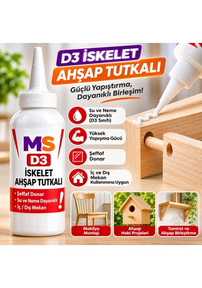 2 Adet Hazır D3 Ahşap Tutkalı 150 Gr Güçlü Dayanıklı Şeffaf Mobilya Mdf Kumaş Kağıt Yapıştırıcısı