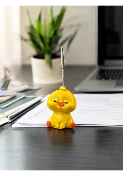 Altın Saçlı Kawaii Sevimli Sarı Civciv Fotoğraf Ve Not Tutucu - Ofis Masa Not Tutacağı Sarı