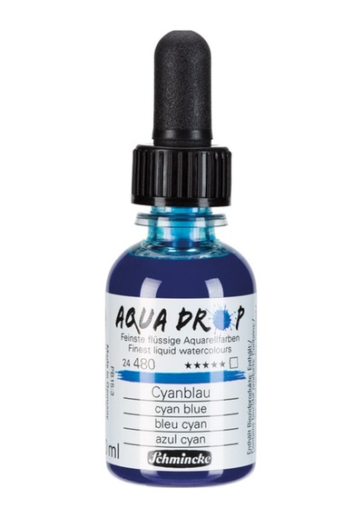 Schmincke Aqua Drop Sıvı Suluboya 30ml - Cyan Blue
