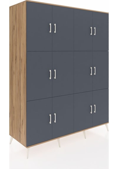 Kronos Gardrop 10 Raflı 12 Kapaklı 176x59x221 Çam-antrasit Antrasit Kronos Gardrop 10 Raflı 12 Kapaklı 176x59x221 Çam-antrasit Antrasit