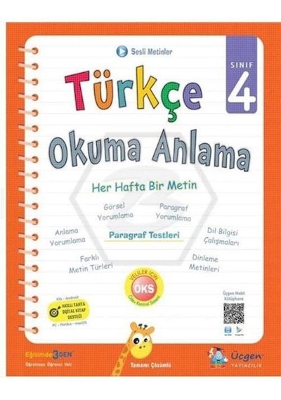 4.Sınıf Türkçe Okuma Anlama -  Üçgen Yayınları