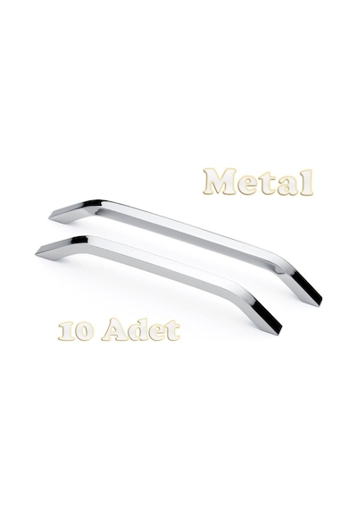 İdil Alüminyum Metal Lüks Modern Mobilya Çekmece Mutfak Dolabı Kulpu Krom 224mm 10 Adet Krom