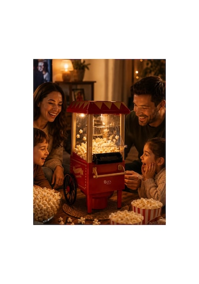 Sıcak Hava Popcorn Makinesi Yağsız Mısır Patlatıcı Nostaljik Tasarım Hbtkn-prk4930