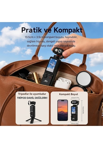 Ally Q8 Pocketpro 4k Dijital Vlog Kamerası Siyah