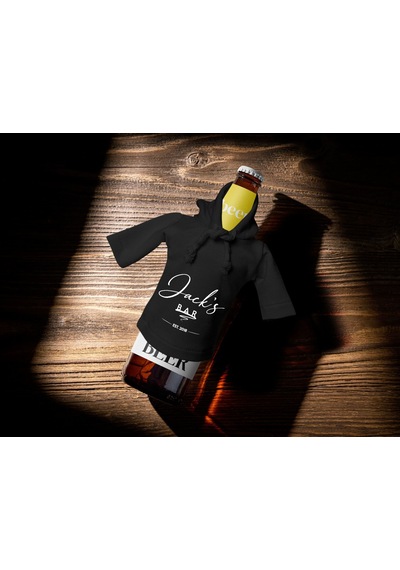 Bk Gift Kişiye Özel Mini Siyah İçki Şişesi Tişörtü , Ev Bar Dekoru, Viski, Şarap, Votka, Rakı Şişesi Tişörtü, Ev Barı-1