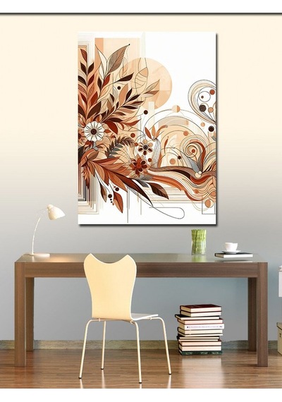 Kanvas Tablo Çiçekler Ve Yapraklar Dekor 70cmx100cm