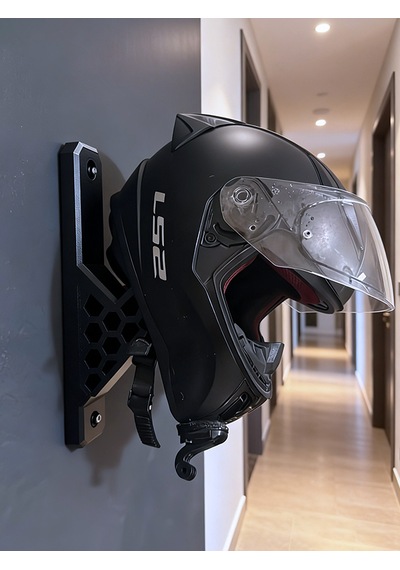 Premium Duvar Tipi Kask Tutucu 3d Baskı Güçlendirilmiş Motosiklet Askısı - Vida + Dübel Dahil Beyaz