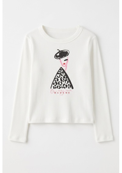 Minipomes 9-14 Yaş Kız Çocuk Baskılı Ribana Sweatshirt Krem