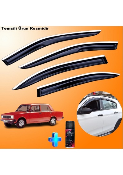 Fiat Serçe Krom Cam Rüzgarlığı Abs Nikelajlı Mügen Cam Rüzgarlığı Tüm Kasalara Uyumlu + Ebrayn 150ml Koku