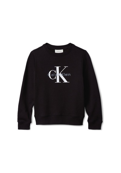 Calvin Klein Unisex Çocuk Ck Monogram Terry Cn Sweatshirt - Siyah Black