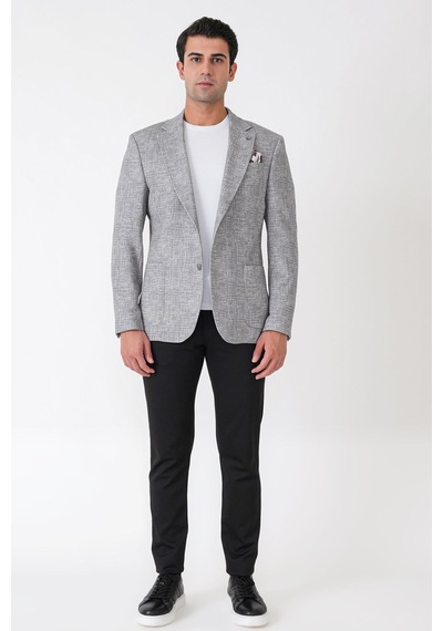 Comfort Fit Torba Cep Esnek Pamuklu Nefti Blazer Ceket C 740