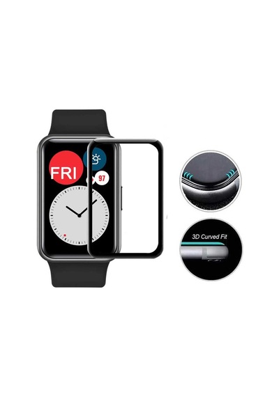 Huawei Watch Fit Mkst Pmma Pet Saat Ekran Koruyucu - Siyah