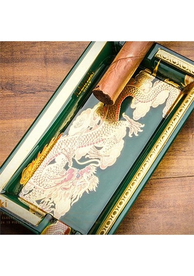 Lubinski Elegant Dragon İkili Dikdörtgen Puro Küllüğü Yeşil Lb-876
