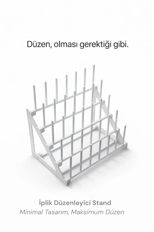 35 Bobin Kapasiteli İplik Tutma Standı Dayanıklı Plastik, Demonte & Çevre Dostu