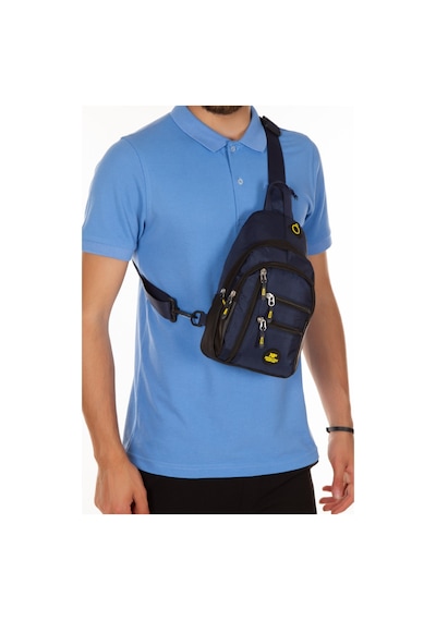 Newish Polo Erkek Kumaş Usb Kulaklık Çıkışlı Bodybag Göğüs Ve Omuz Çantası New172 - Lacivert