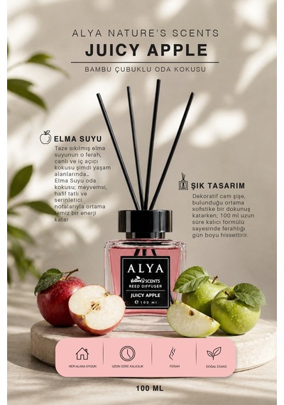 Nature's Scents Juicy Apple Bambu Çubuklu Oda Kokusu- Elma Kokusu