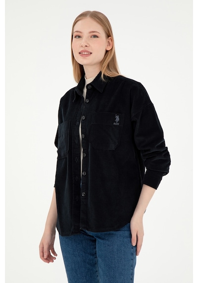 U.S. Polo Assn. Kadın Siyah Uzun Kollu Gömlek 50290001-VR046