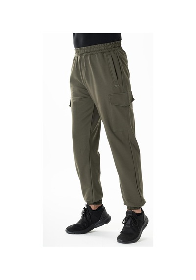 Maraton Sportswear Oversize Erkek Ribana Paça Basic Haki Eşofman Altı 22396-haki Haki