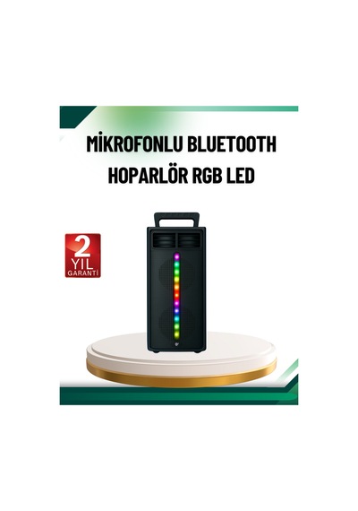 Şarjlı Işıklı Bluetooth Hoparlör Usb, Aux, Tf Kart Ve Radyo Destekli - Lisinya