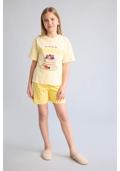 Defacto Regular Fıt 2li Sarı Pijama Takımı Kız Çocuk H5508a826smyl155 Sarı-yl155