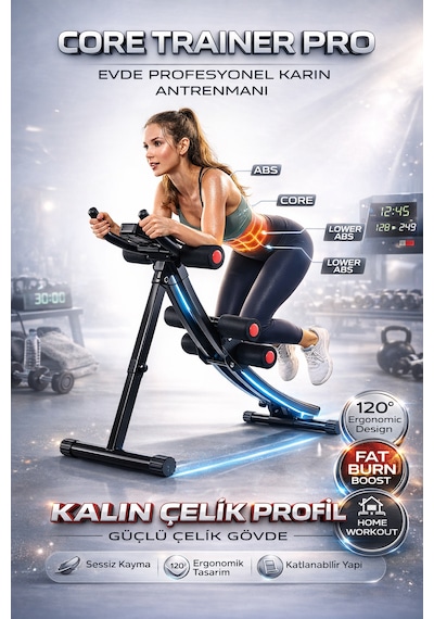 R-mek1 Karın Egzersiz Aleti Ekipmanları Spor Ev Karın Abs Egzersiz Makinesi Egzersiz Mekik Aleti Lcd Ekranlı