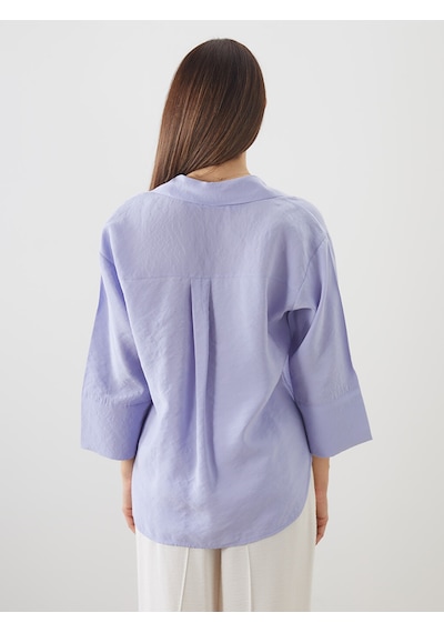 Lcwaıkıkı Classic Lila Modal Karışımlı Oversize Kadın Gömlek