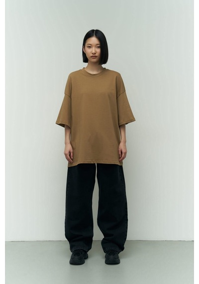 Mai Studios Co. I Like Mama Açık Haki Oversize T-shirt Haki
