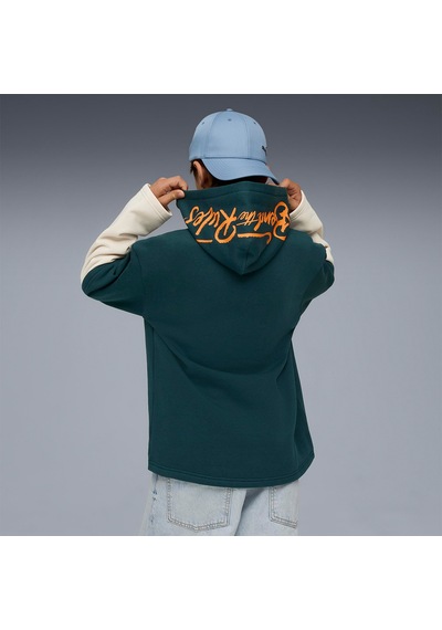 Puma Mid 90s Layered Çocuk Yeşil Kapüşonlu Sweatshirt Yeşil