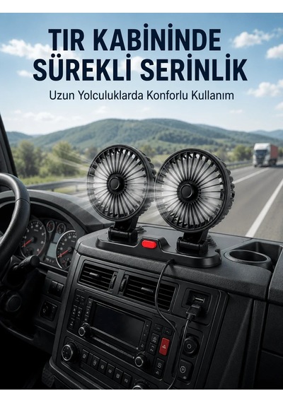 Lb Çift Başlıklı Araç İçi Usb Vantilatör Soğutucu Fan