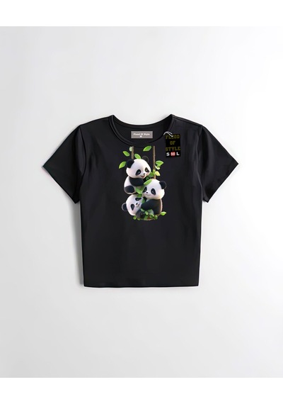 Flood Of Style Siyah Babby Tee Pandalar Özel Tasarım