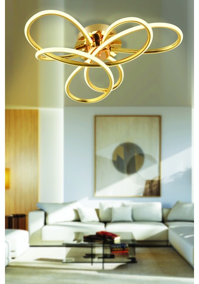 Aybel Gold 48 Watt Plafonyer Modern Koridor Salon Led Avize Gümüş