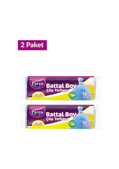 Güçlü Çöp Torbası Battal Boy 10'lu 72 X 95 Cm İkili Set