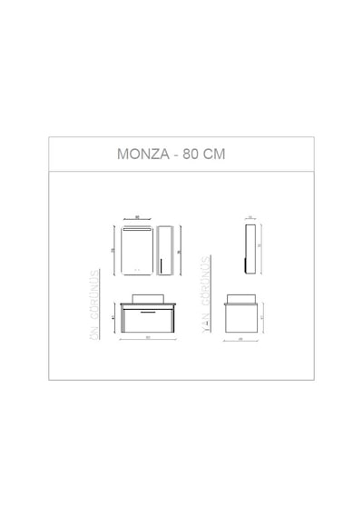Hilton Banyo Dolabı - Monza 80 Cm - Gri Diğer Hilton Banyo Dolabı - Monza 80 Cm - Gri Diğer