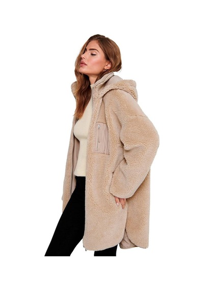 Only 15230461-fw Onlsascha Sherpa Jacket Otw Kadın Peluş Kaban 15230461-R8334 Bej
