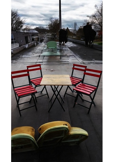 Balkon Bahçe Mutfak Bistro Set Katlanır Masa-sandalye Kırmızı