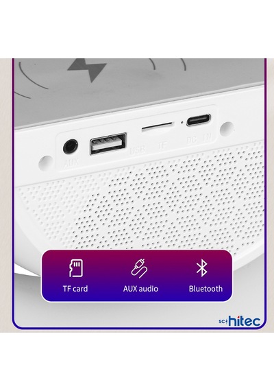 Schitec Bluetooth Hoparlörlü Kablosuz Şarj Özellikli Gece Lambası