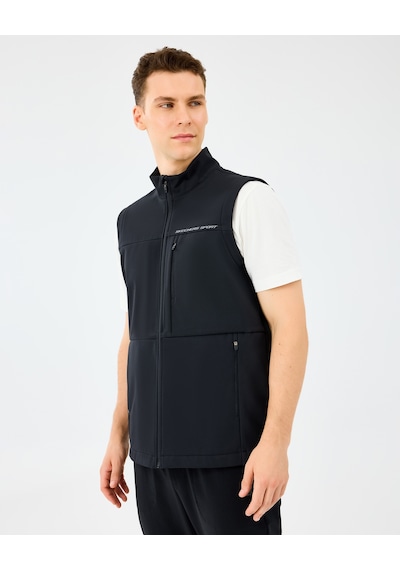 Skechers M Fitted Turtle Neck Softshell Vest Erkek Siyah Yelek S2520220-3817