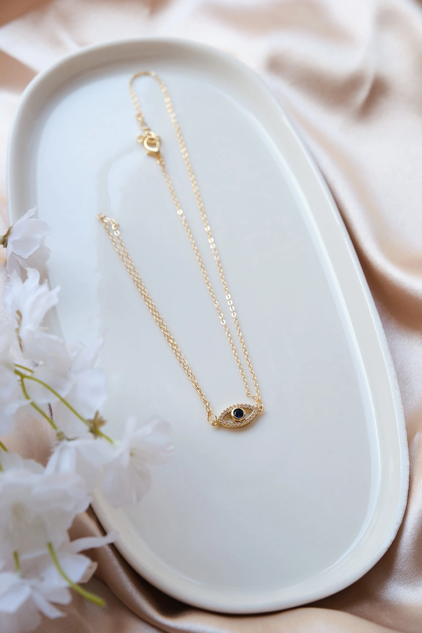 Gold Fatmanın Gözü Lapis Taşlı Şahmeran Gold