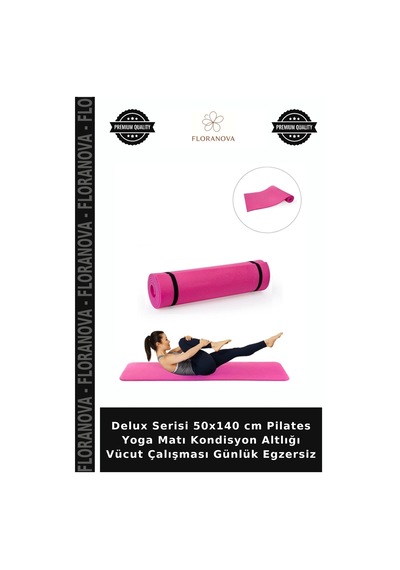 Delux Serisi 50x140 Cm Pilates Yoga Matı Kondisyon Altlığı Vücut Çalışması Günlük Egzersiz Çok Renkli