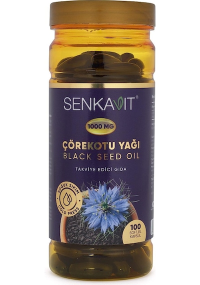 Senkavit 1000 MG Bitkisel Çörekotu Yağı Bitkisel Gıda Takviyesi 100 Kapsül