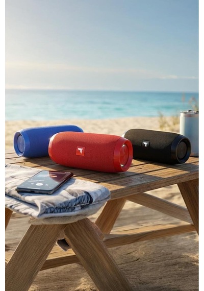 Bluetooth Hoparlör Kablosuz Taşınabilir Ses Bombası Tws Usb Tf D47 Kırmızı