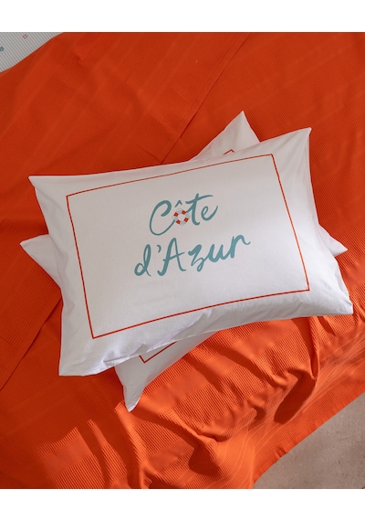 Madame Coco Mathilda King Size %100 Pamuk Karde Düz Pike Takımı - Turuncu 8684427309131 Çok Renkli