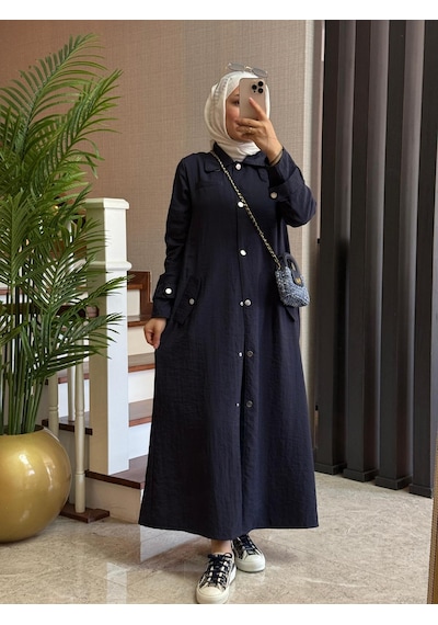 Esra Butik78 Siyah Renk Büyük Beden Uyumlu Yazlık Paraşüt Kumaş Tesettür Kap