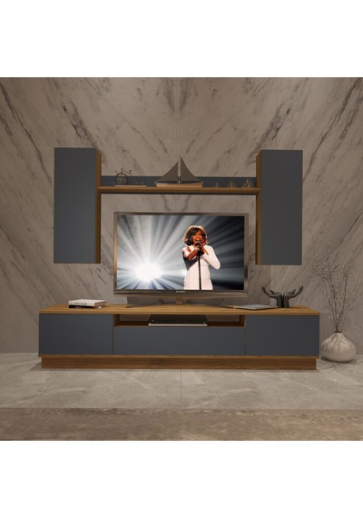 Decoraktiv Trio 5ds Mdf Tv Ünitesi Tv Sehpası Pera - Antrasit