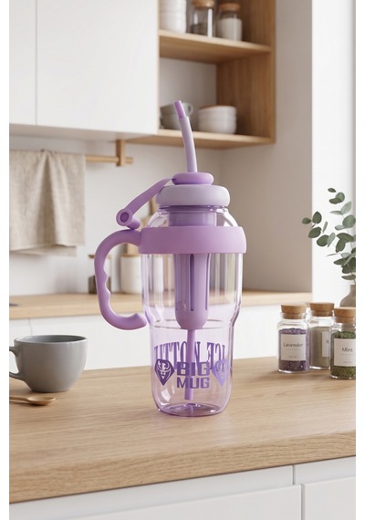 Ice Bottle Pipetli Suluk Matara 1300 Ml Mor