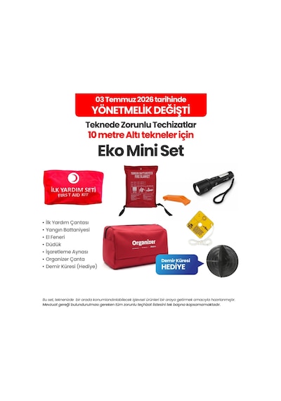 Eko Mini Set 10 Metre Altı Tekneler İçin Yeni Yönetmeliğe Uygun Zorunlu Tekne Teçhizatı